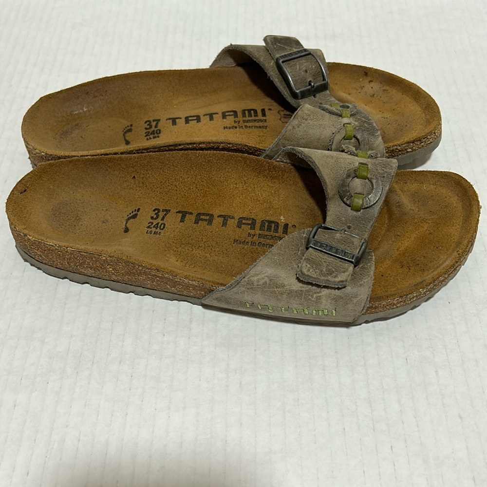 Birkenstock Tatami Madrid Taupe Leather Sandals Womens Size EU 37 US 6 - Picture 3 of 9
